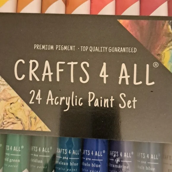 NWT  Crafts 4 All Acrylic Paint Set - 24-Pack (12mL) with 3 Brushes for Creative - Picture 5 of 6